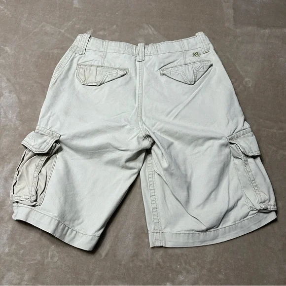 Aeropostale Cargo Khaki Drawstring Shorts 100% Cotton Size 30 - Picture 2 of 7